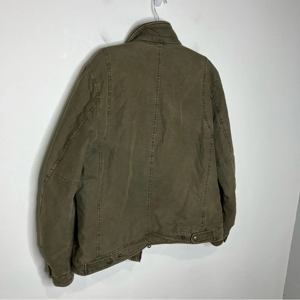 Levi’s mid weight utility jacket Olive men’s size large‎ full zip snaps trendy